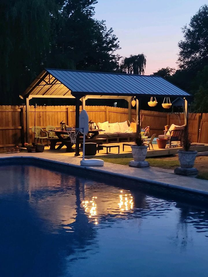 AutoCove 14x20 Metal Carport, Outdoor Living Pavilion, Gazebo with 2 Ceiling Hooks