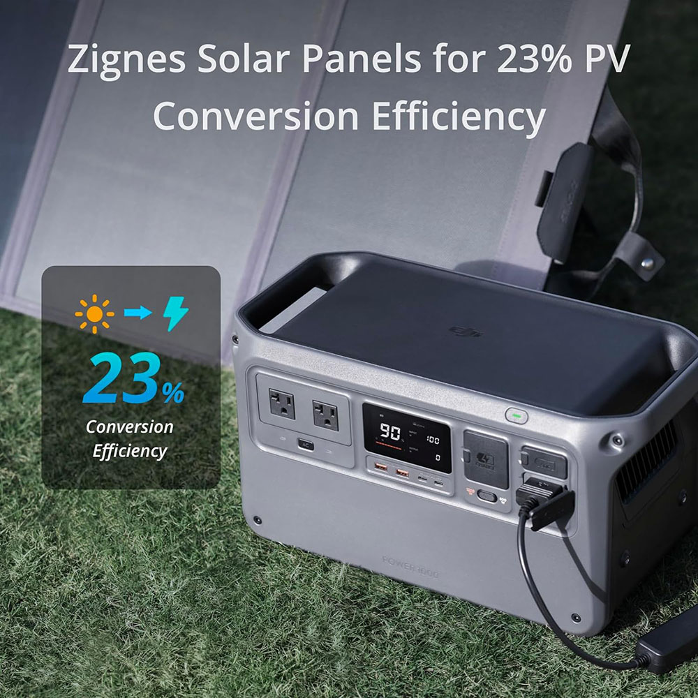 DJI Power 1000 Portable Power Station, 1024Wh Solar Generator with 3x 100W Solar Panels