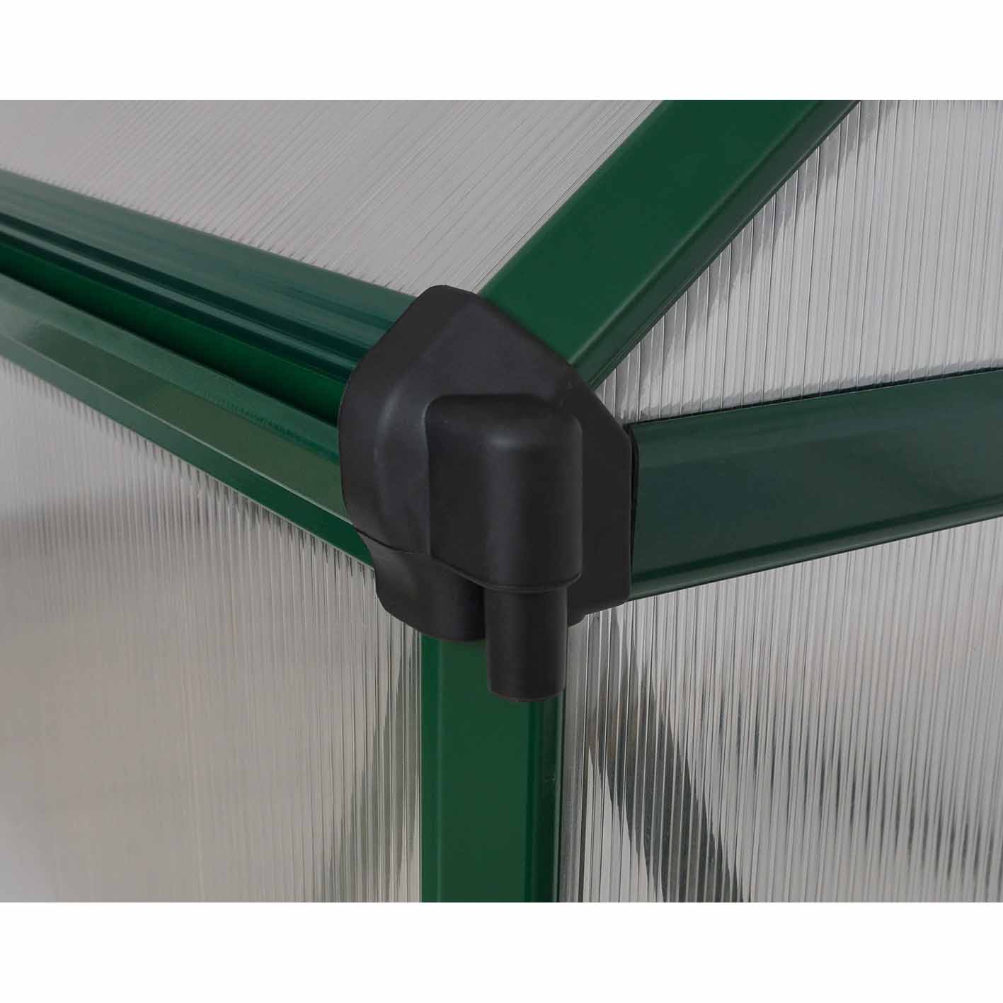 Palram Canopia Mythos 6x10 Silver Greenhouse -TwinWall Polycarbonate, Aluminum Frame, Base Included