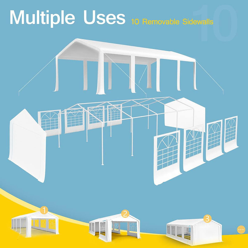 Quictent Party Tent Heavy Duty Outdoor Gazebo White Party Wedding Tent Canopy Shelter Carport