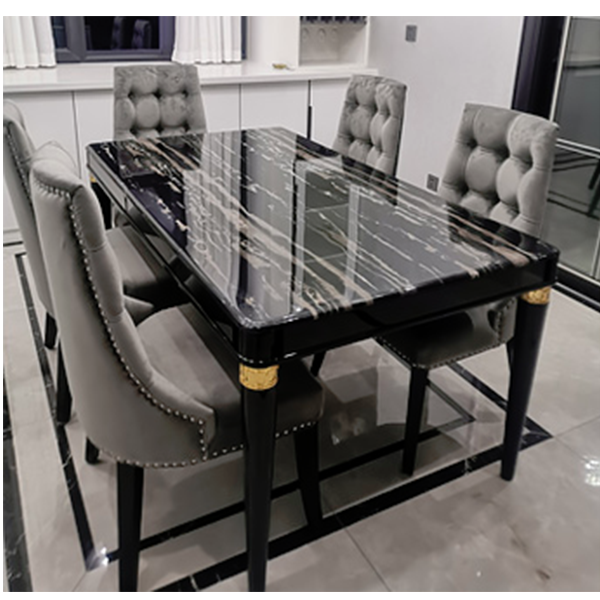 Marble dining table solid wood dining table and chairs NN