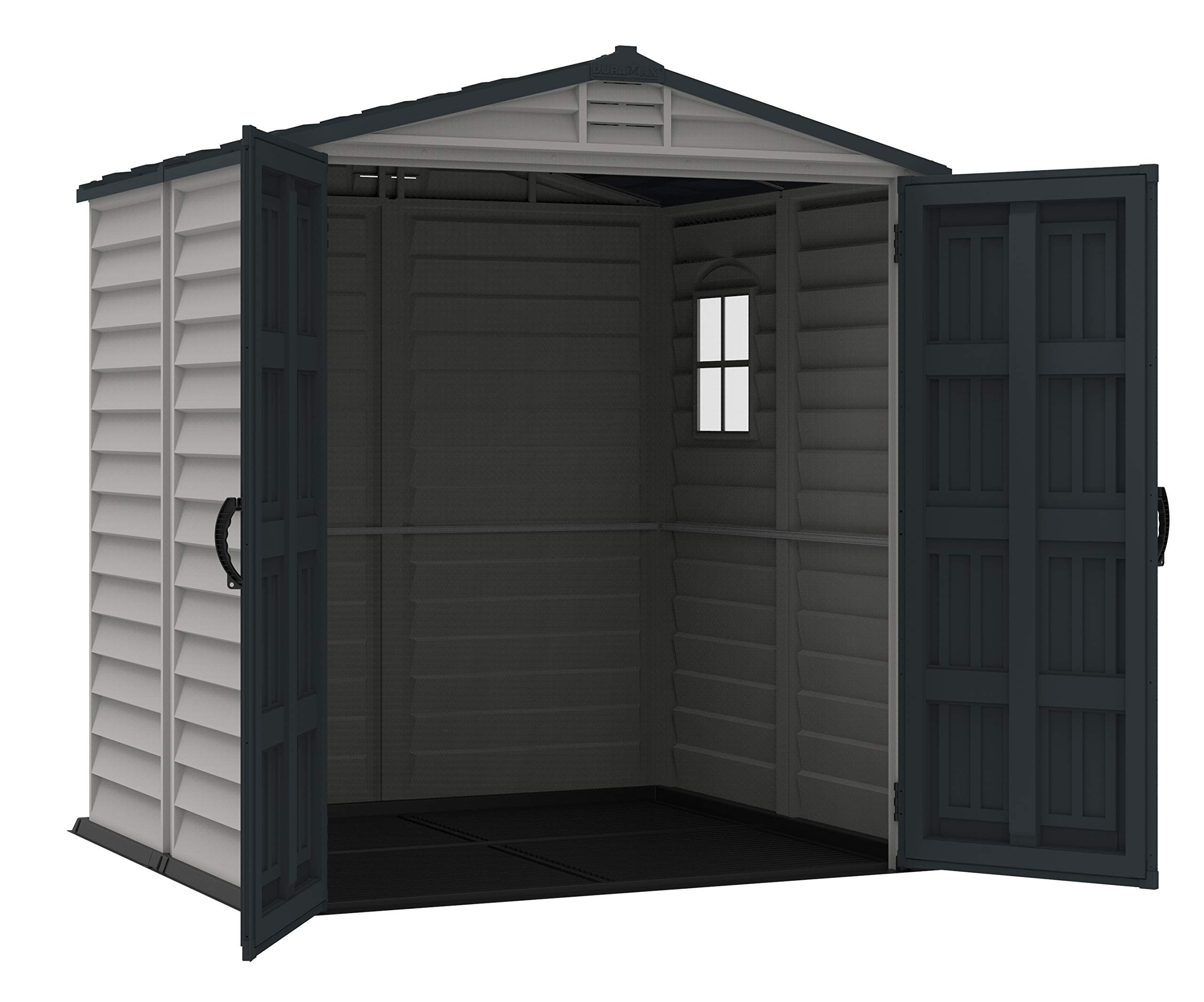 【Storage Shed】6' x 6' PLUS Plastic Garden Shed with Plastic Floor & Fixed Window