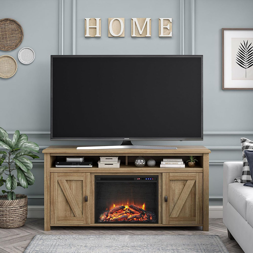 Ameriwood Home Farmington Fireplace TV Stand, for TVs up to 60