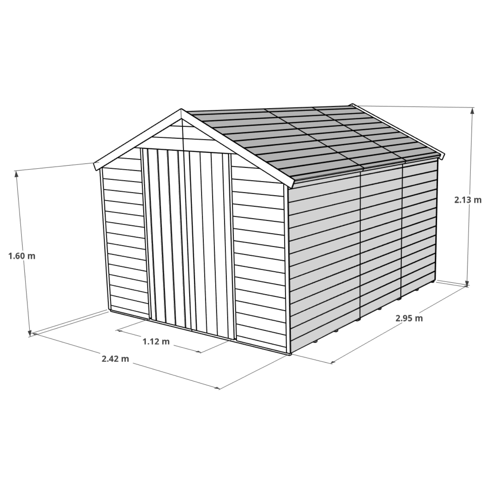 【Storage Shed】Garden Shed with Floor | Wooden Garden Storage Shed with Apex Roof & Felt Included