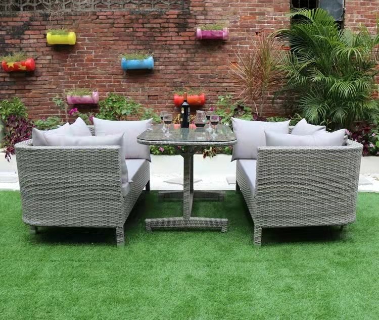 Two double chairs with cushion + table set for limited time limited sale at low price