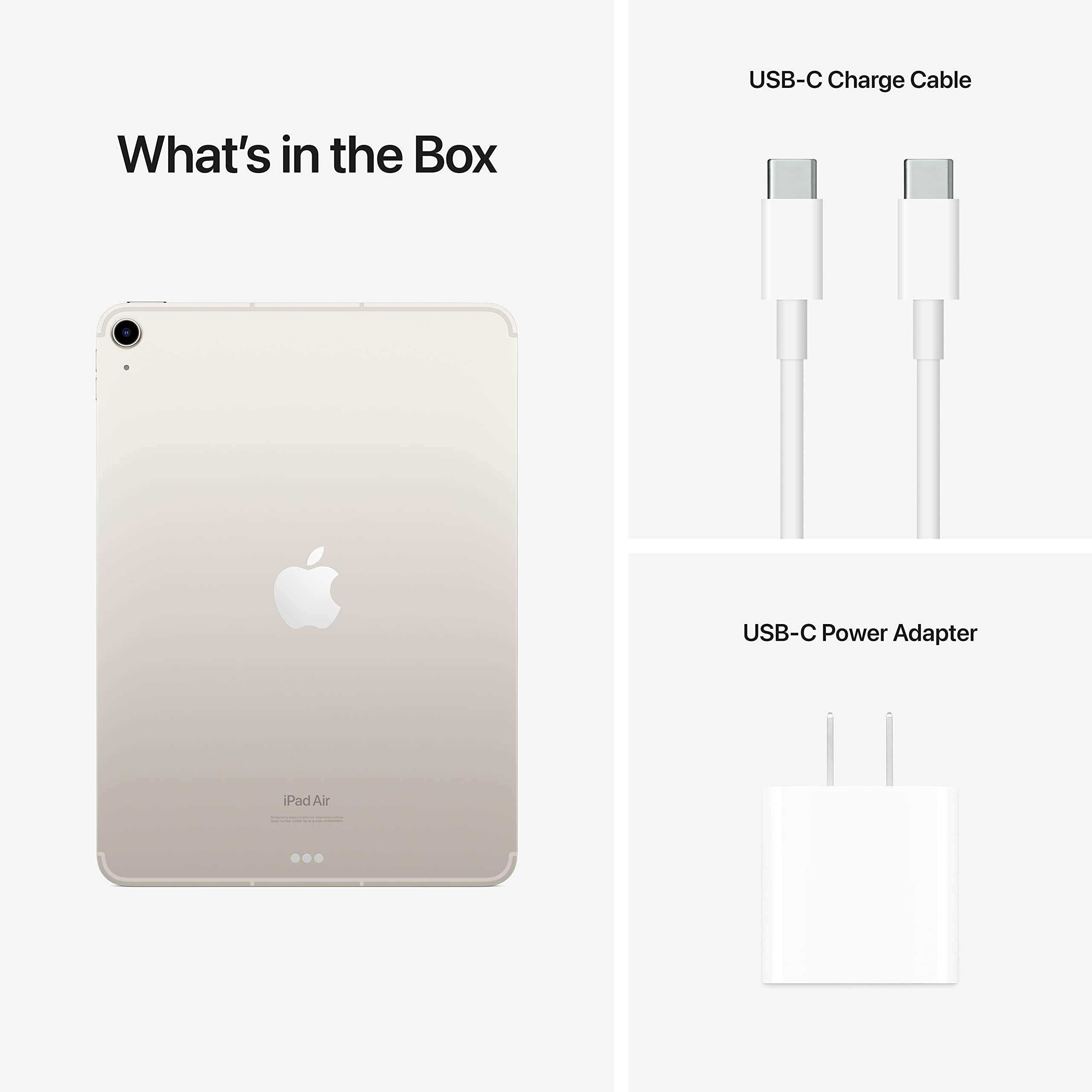 Apple iPad Air (5th Generation): with M1 chip, 10.9-inch Liquid Retina Display, 64GB/256GB, Wi-Fi 6, 12MP front/12MP Back Camera, Touch ID, All-Day Battery Life