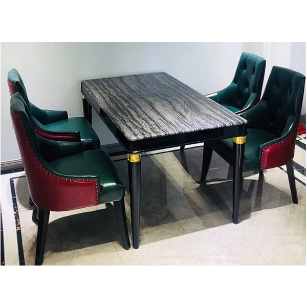 Marble dining table solid wood dining table and chairs NN