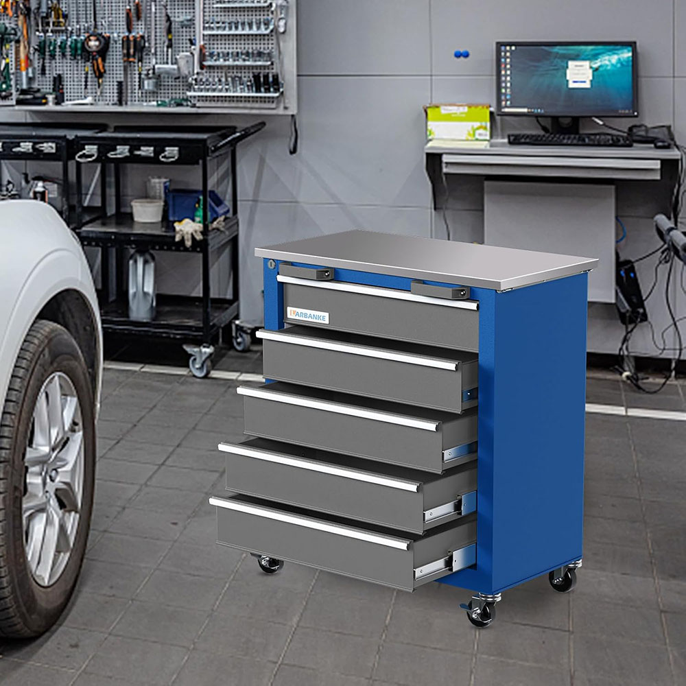 LARBANKE 5-Schubladen Rollbarer Werkstattwagen
