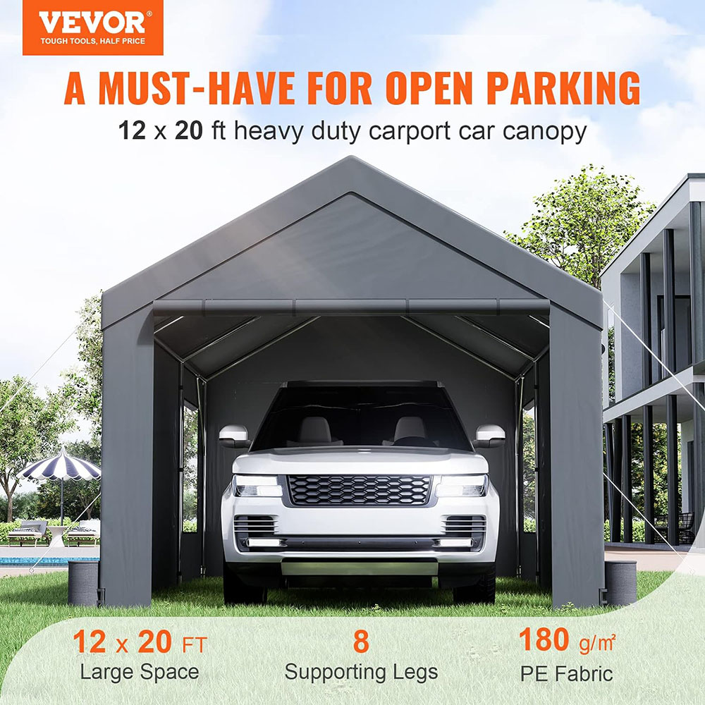 VEVOR Carport 12'x20' Heavy Duty Portable Garage, Upgraded Extra Large Car Canopy