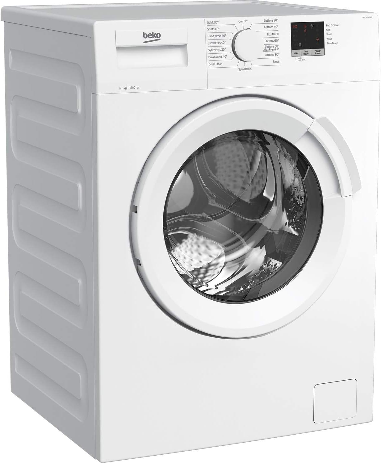 Beko WTL82051W Washing Machine | 8 kg Capacity 1200 rpm Spin Speed | C Rated Energy Class| White Colour, 28 Minute Quick Wash Technology | RecycledTub [Energy Class C]